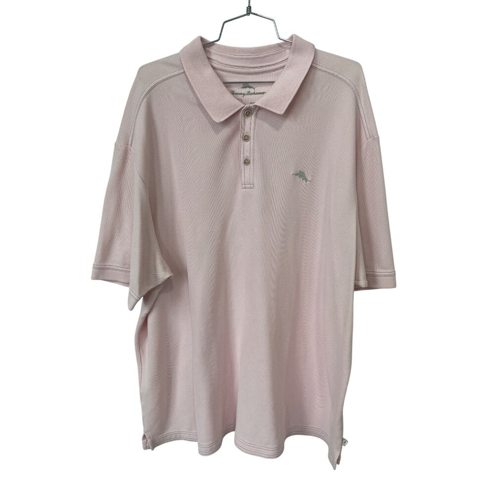 Tommy Bahama Polo Shirt Size XXL Short Sleeve Light Pink Supima Cotton Active
